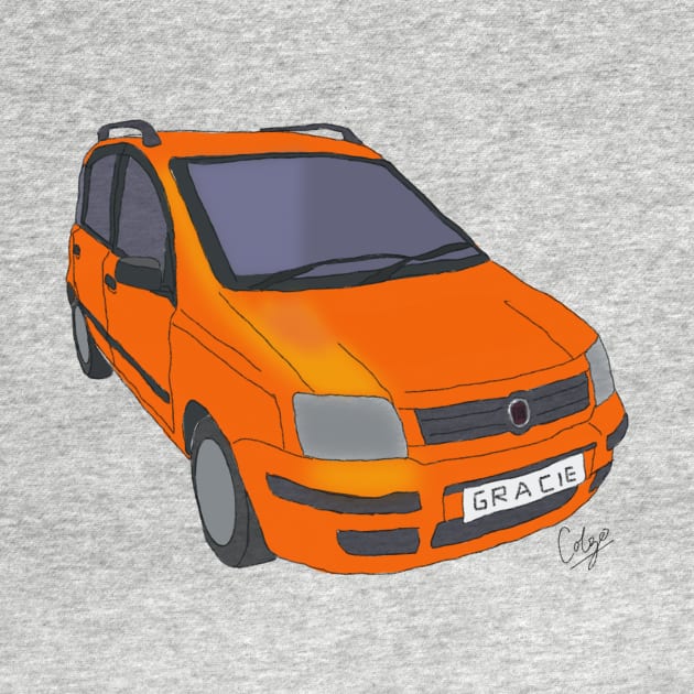 Orange Fiat Panda “Gracie” by Colzo Art